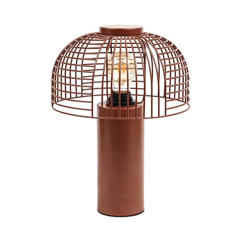 Sort fuglebur smedejern bordlampe