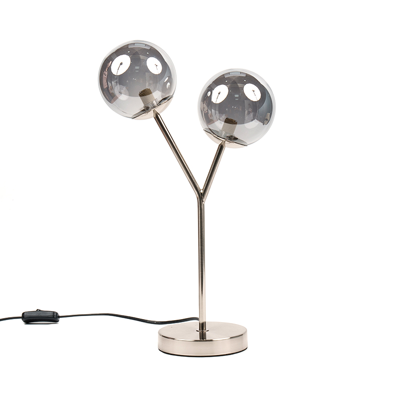 Dobbelthovedet sfærisk glasbordlampe