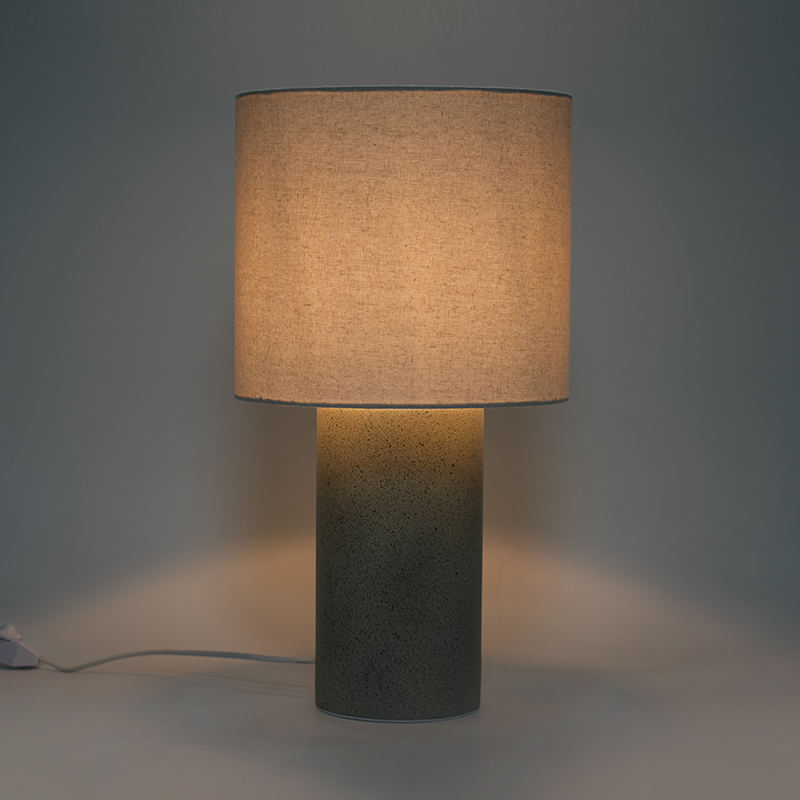 Cylindrisk soveværelses senge keramisk bordlampe