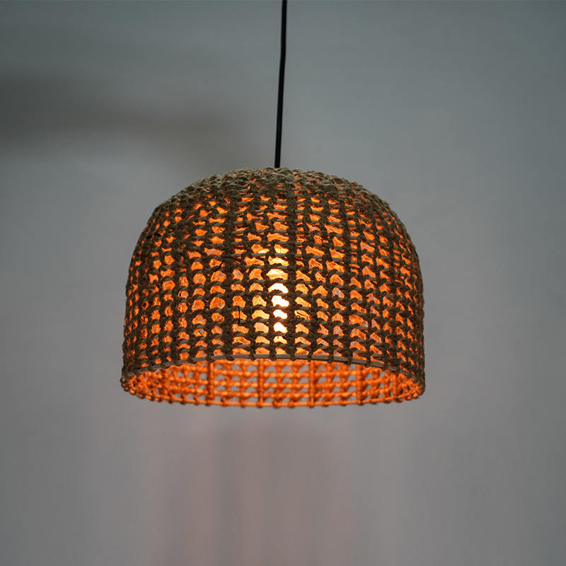 Rattan Retro Hotel og B & B Chandelier (Hemp Rope Weaving)