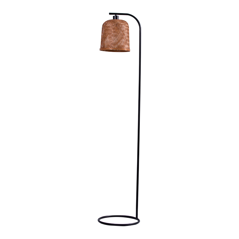 Brun bambus lampeskærmbundlampe