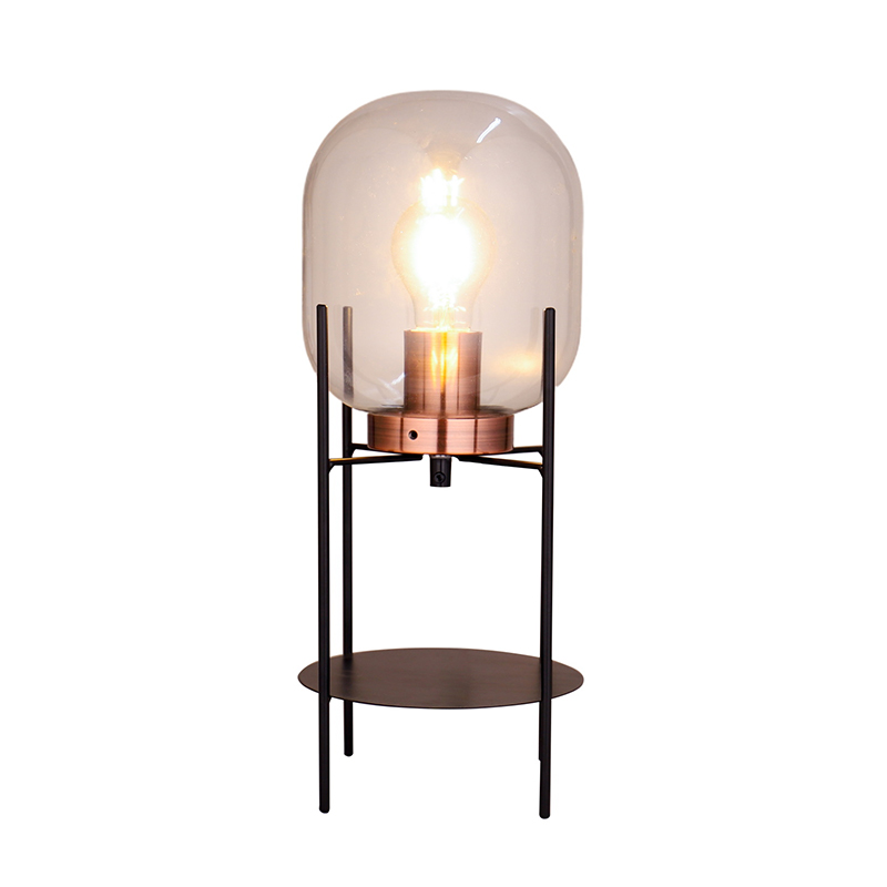 Simpel glaslamperskade kuglebordlampe