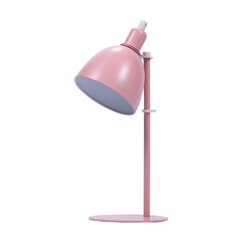 Lyserød metal bordlampe
