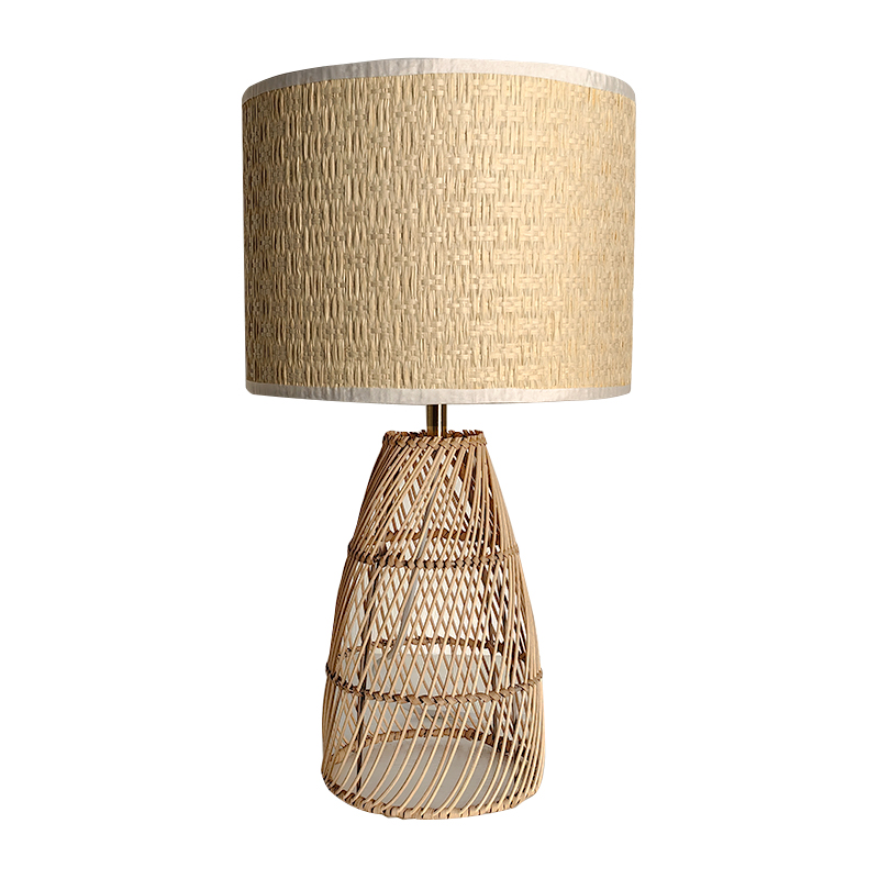Håndvævet kunstbordlampe