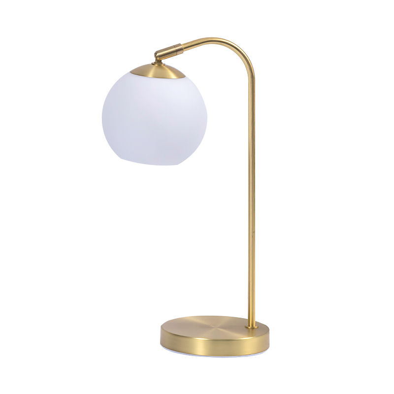 Sfærisk metalbord lampe