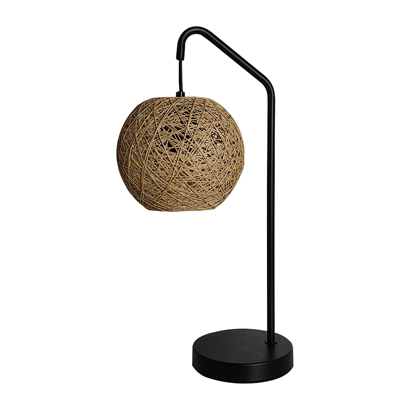 Kreativt papir vævet hamp boldbord lampe